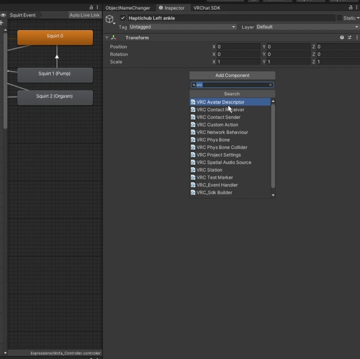 Unity 中的 VRC 模型组件